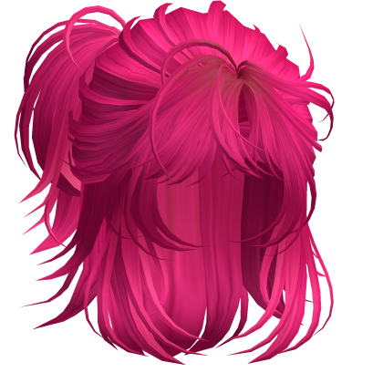 Anime Androg Wolfcut Ponytail Hot Pink