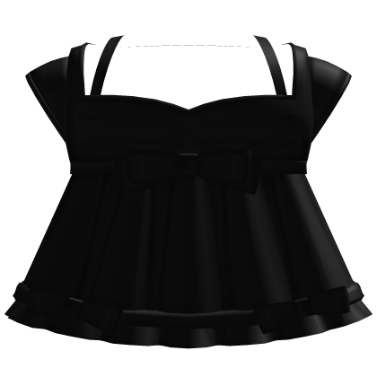 ♡ ˎˊ˗ Cute Black Petite Babydoll Bow Dress Roblox item
