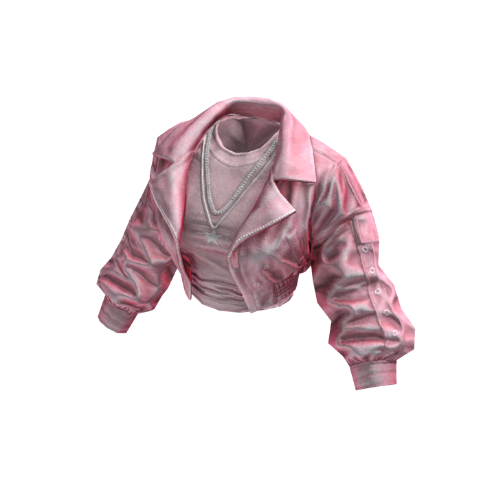 Pink Cropped Leather Jacket
