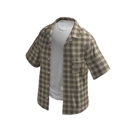 Layered Tan Plaid Overshirt