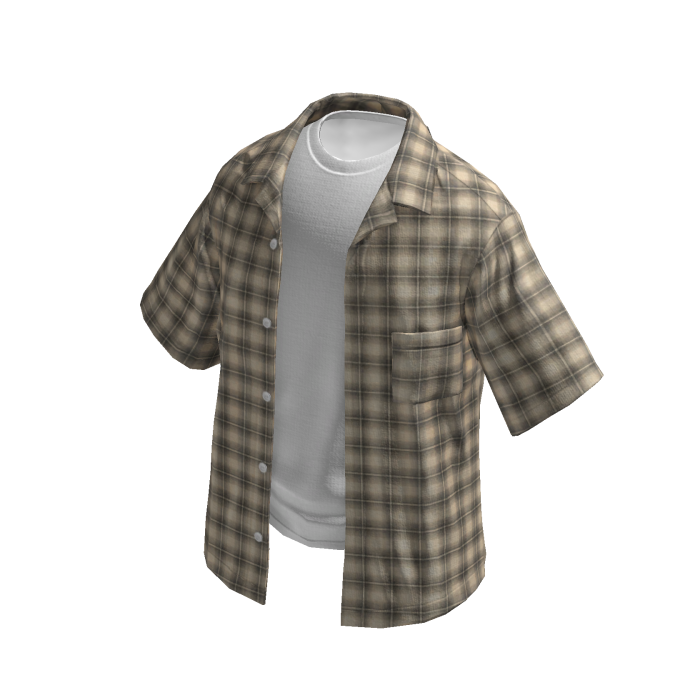 Layered Tan Plaid Overshirt