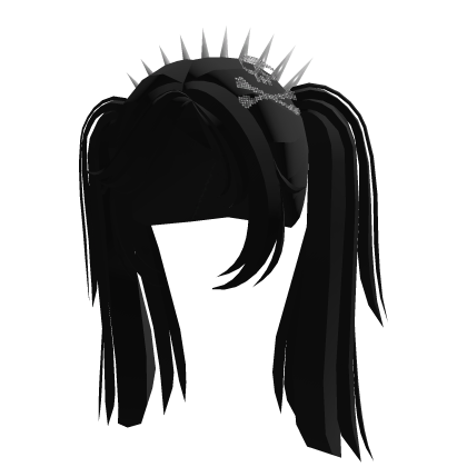 skull emo pigtails w spikes headband