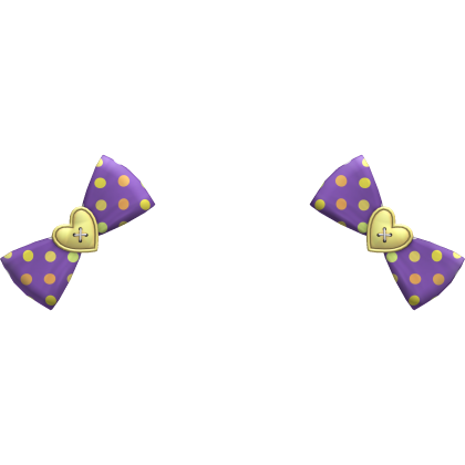 (12) Purple/Pastel Yellow Polka Bows Roblox item