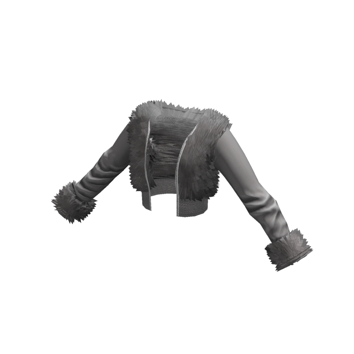 Grey Y2K Gyaru Fluffy Fur Crop Jacket • DD22