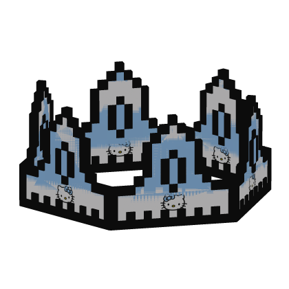[ADD-ON] Blue Hello Kitty 8-Bit Glitch 8-Bit Crown