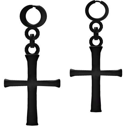 Earring Black Cross Ring