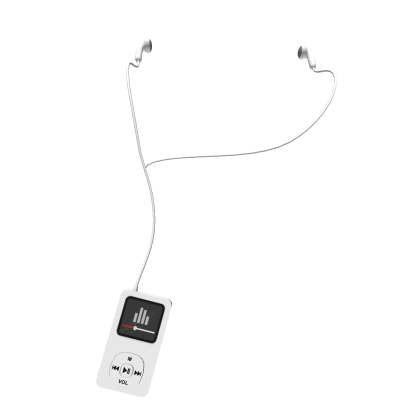 White MP3 Player w/ Earbuds