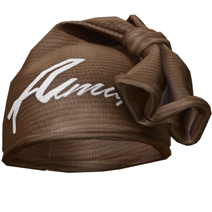 Brown & White Knotted Wrap Cap Beanie