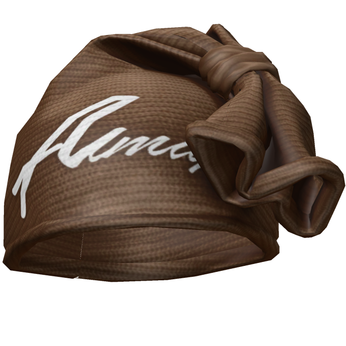 Brown & White Knotted Wrap Cap Beanie