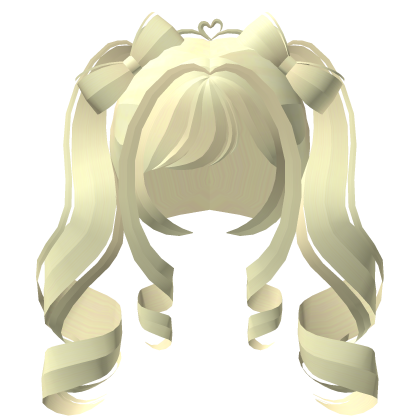♡ gyaru big curly tweencore bow pigtails yellow Roblox item
