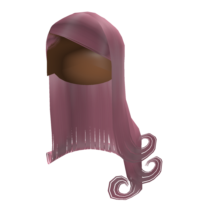 ♡ side swooped long midnight curlys (pink)