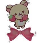 strawberry bear bow