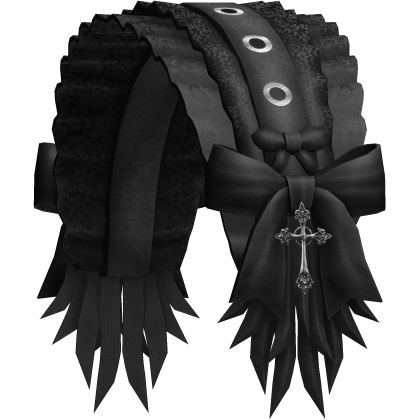 Ruffled Celestial Ribbon Headband (Black) Roblox item