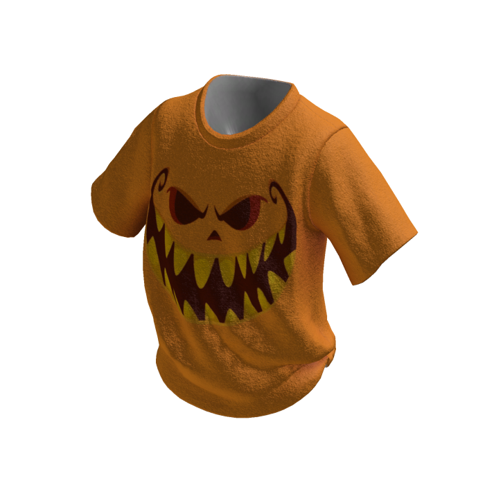 Orange Shirt Halloween Pumpkin Head