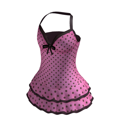 Light Pink Halter Polka Dot Mini Dress