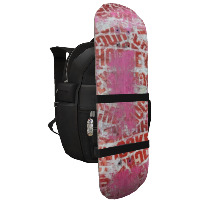 Black Backpack w Skateboard Deck