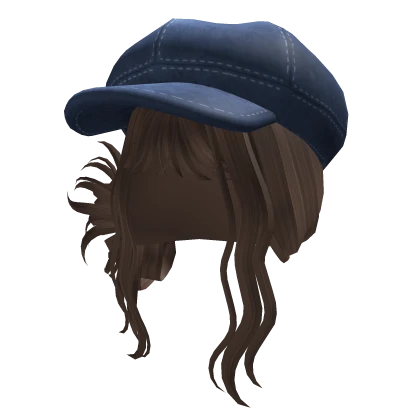 essence - Y2K Curly Hair with Hat Roblox item thumbnail