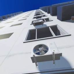 Apartment with air conditioners icon