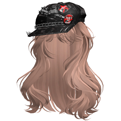 Wavey Stylish Girl Hair w Y2K Cap (Milk Tea) Roblox item