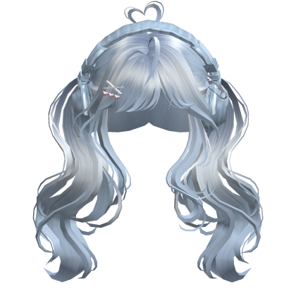 Cute Wavy Pigtails w/Headphonnes (Sky Blue)