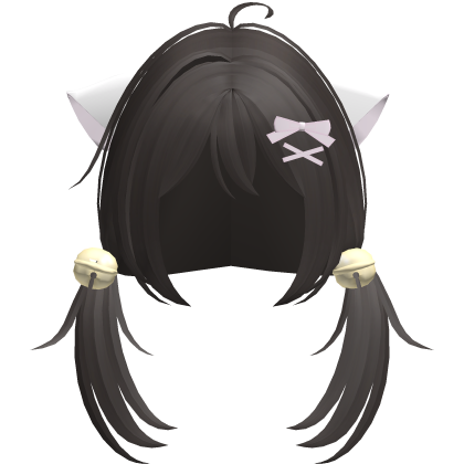 dark ash playful nyanko cute pigtails