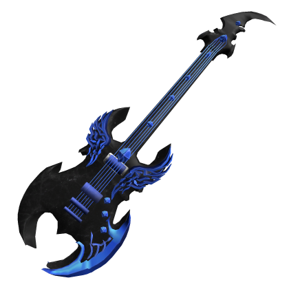 Blue and Black Metal Guitar