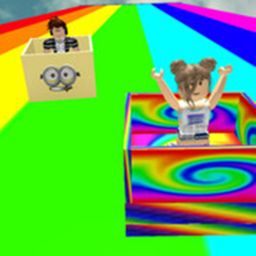 Cart ride down Rainbow! (first ever badge)