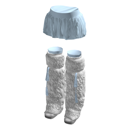 Light Blue Skirt W/ White Fur Boots