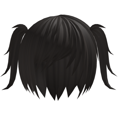 <҂3 messy razor side bangs with pigtails [brown] 