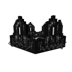Black Splatter Grunge Thorned Chained 8-Bit Crown