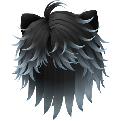 Boy Cat Hair Black & Light Blue Halloween Roblox item