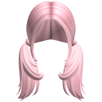 -',ৎ Curly Shaggy Preppy Pigtails in Pink