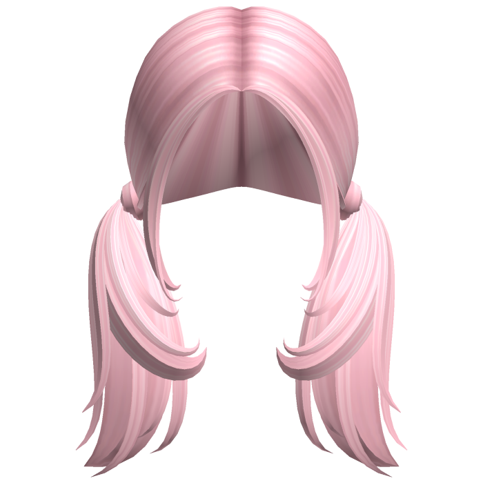 -',ৎ Curly Shaggy Preppy Pigtails in Pink