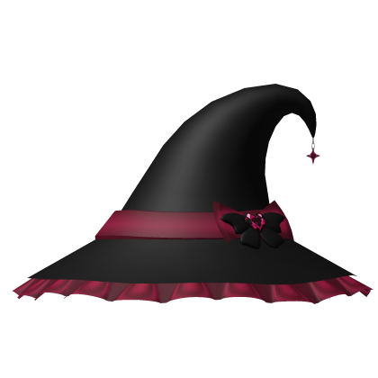 Halloween Black Witch Hat Red