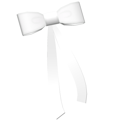 ♡ whimsical long ribbon bow in white