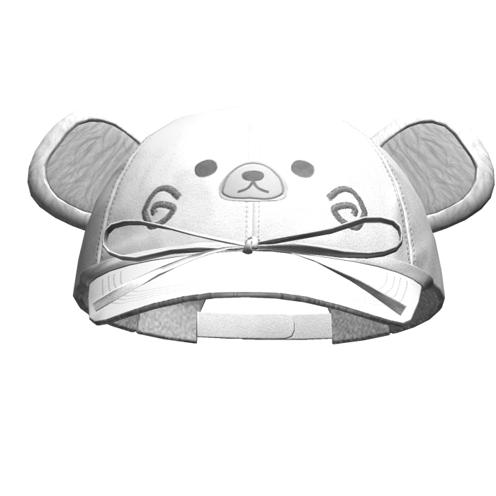 Kawaii Bear Cap W/ Bow White