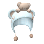 ♡ kawaii teddy bear polka dot hood blue