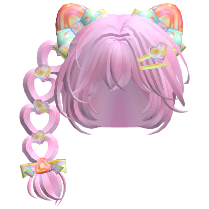Heart Braid Strawberry Ears Hair Cute Pastel Pink