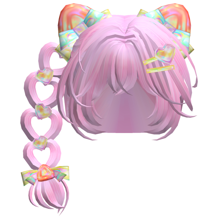 Heart Braid Strawberry Ears Hair Cute Pastel Pink