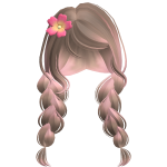 Summer Beach Braids With Flower Clip Milktea Pink