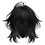 Black Anime Wolf Cut Hair