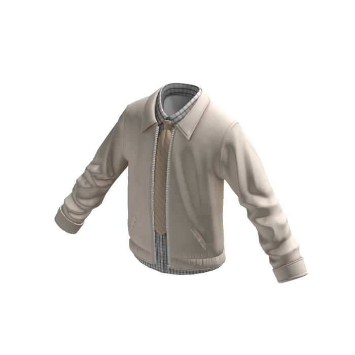 Retro Piped Zip Jacket (cream)