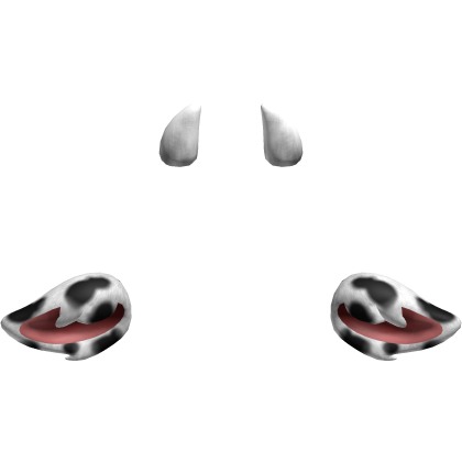 Furry Cow Ears & Horns | Black & White Spots Roblox item