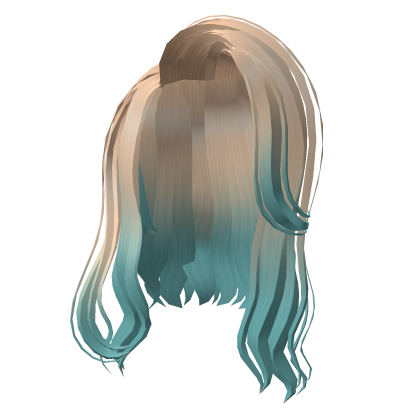 Cute Slicked Up Hair (blonde to turquoise) Roblox item