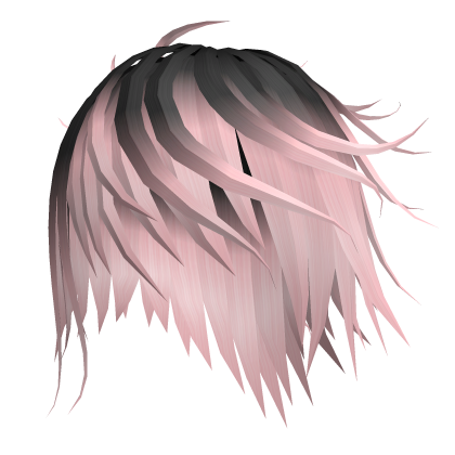 Windswept messy boy hair [Black/Pink] Roblox item