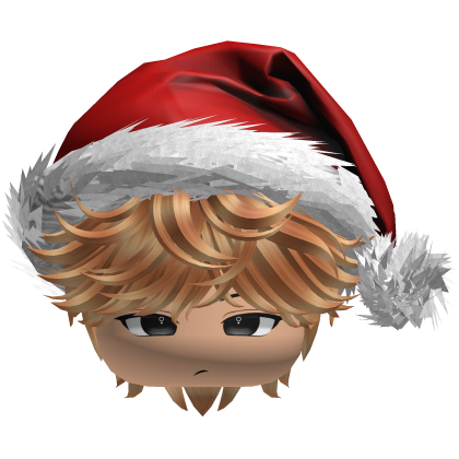 Messy Fluffy Brown and Blonde Hair a Santa Hat Y2k Roblox item