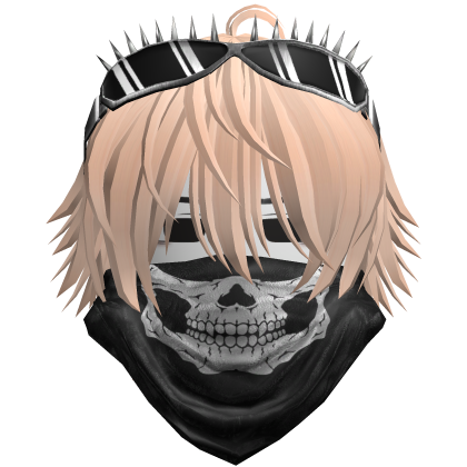 Emo Vkei Skull Bandana Hair Blonde