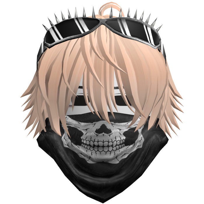 Emo Vkei Skull Bandana Hair Blonde