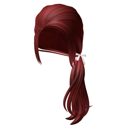 Red Cottage Core Bow Ponytail Hair Roblox item