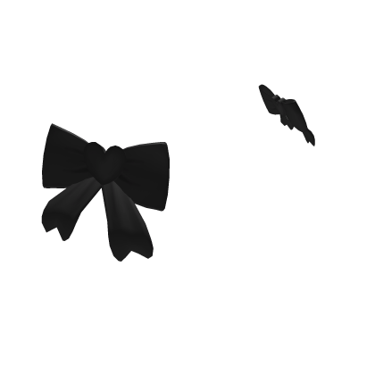♡ black heart low hair bows Roblox item